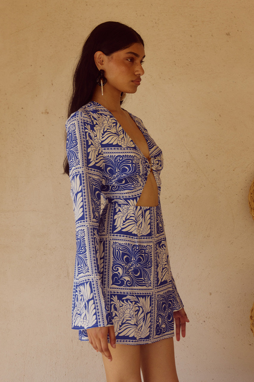 ELKA SLEEVED MINI DRESS - HAVANNA NAVY - ELKASLEEVEDMINIDRESSHAVANNANAVY_4