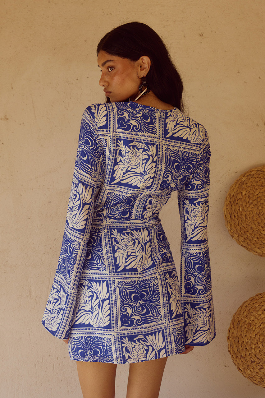 ELKA SLEEVED MINI DRESS - HAVANNA NAVY - ELKASLEEVEDMINIDRESSHAVANNANAVY_5