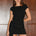 ELLA TIE FRONT MINI DRESS - BLACK