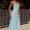 ELLERBY FRILL TRIM MAXI DRESS - SKY BLUE