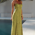 ELLERBY FRILL TRIM MAXI DRESS - OLIVE