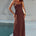 ELLERBY FRILL TRIM MAXI DRESS - CHOCOLATE