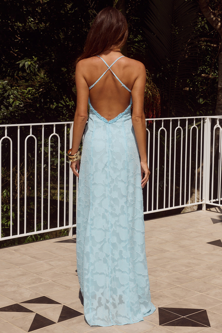 ELLERBY FRILL TRIM MAXI DRESS - SKY BLUE - ELLERBYFRILLTRIMMAXIDRESScopy