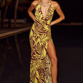 ELLERY HALTER COWL MAXI DRESS - EMERY GOLD