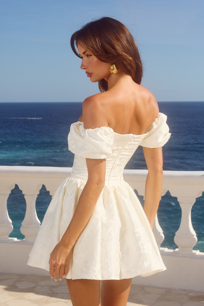 ELODIE MINI DRESS - IVORY - ELODIEMINIDRESS-IVORY