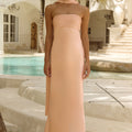 ELSA STRAPLESS SCARF MAXI DRESS - PEACH