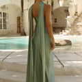 ELSA STRAPLESS SCARF MAXI DRESS - SAGE