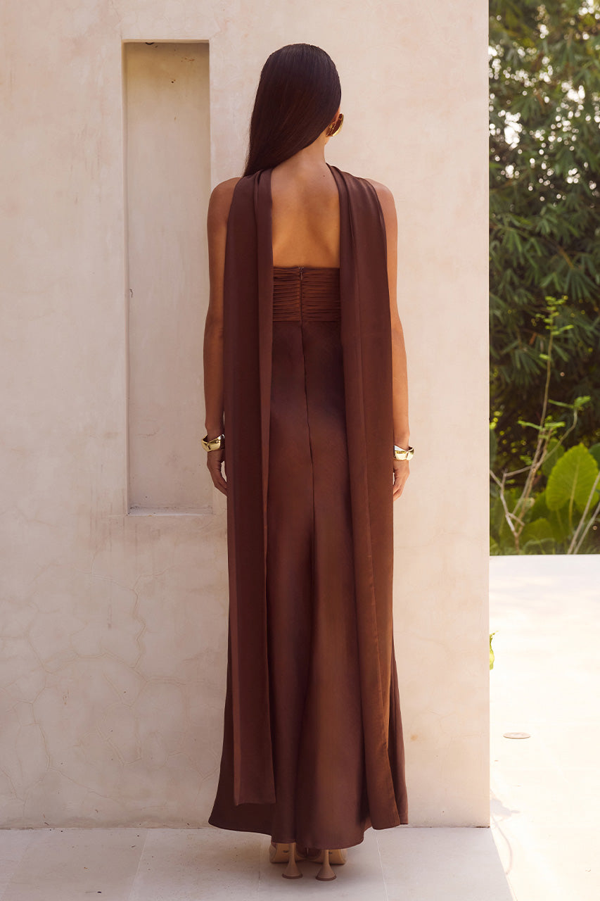 ELSA STRAPLESS SCARF MAXI DRESS - CHOCOLATE - ELSAMAXIDRESSCHOCOLATE_4