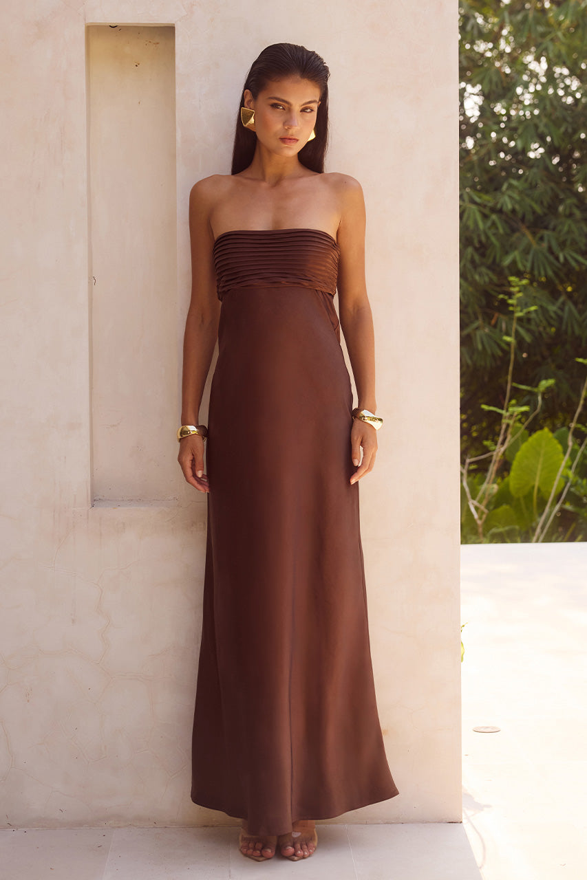 ELSA STRAPLESS SCARF MAXI DRESS - CHOCOLATE - ELSAMAXIDRESSCHOCOLATE_6