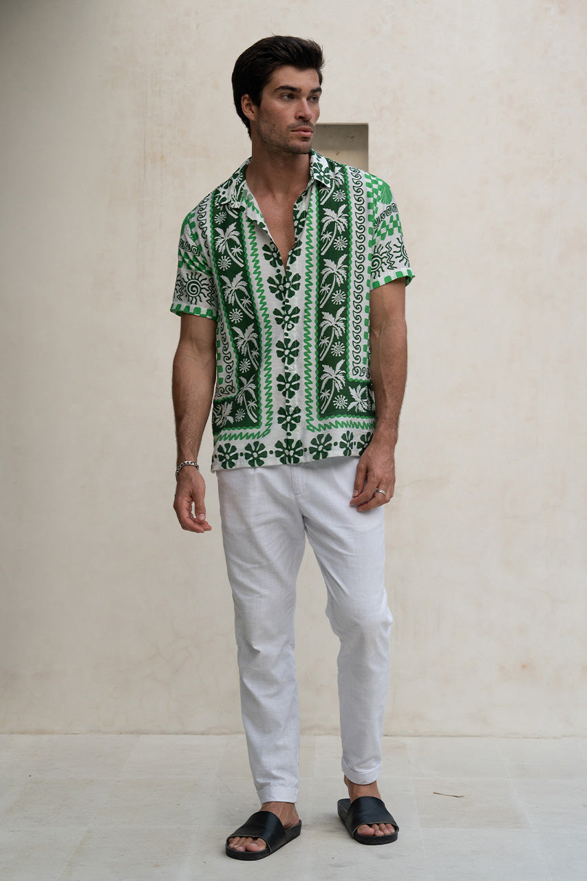 EMERSON SHIRT - GREEN - EMERSONSHIRTVORYPRINTGREEN_4