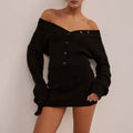 EMILIA KNIT MINI SKIRT - BLACK