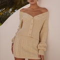 EMILIA SLEEVED KNIT TOP - CREAM