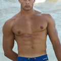 FRANCO PRINTED RACER SWIM BRIEF - NAVY