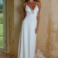 EMILY LACE TRIM CAMISOLE MIDI DRESS - WHITE/MUSK POLKA