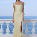 ESME HIGH SPLIT MAXI DRESS - BUTTERMILK