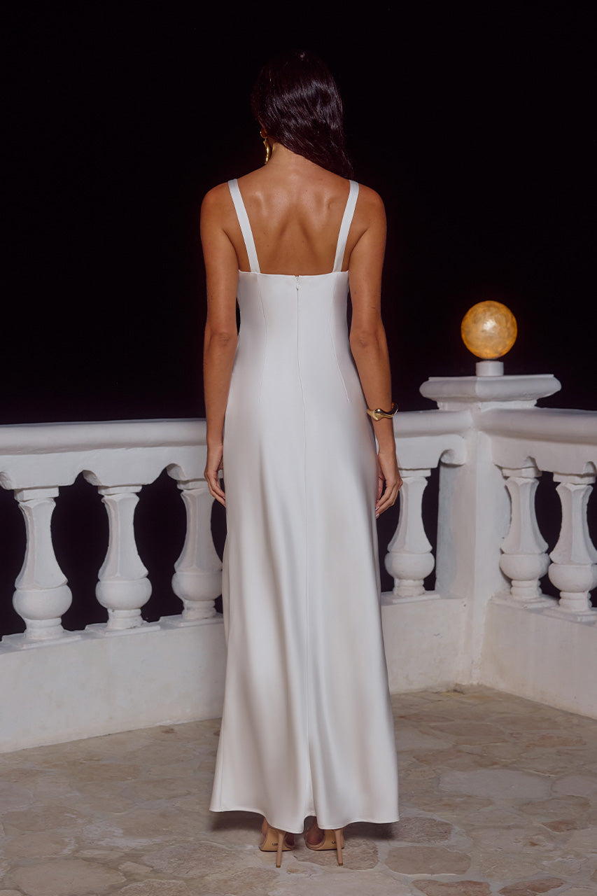 ESME HIGH SPLIT MAXI DRESS - PEARL - ESMEHIGHSPLITMAXIDRESSPEARL