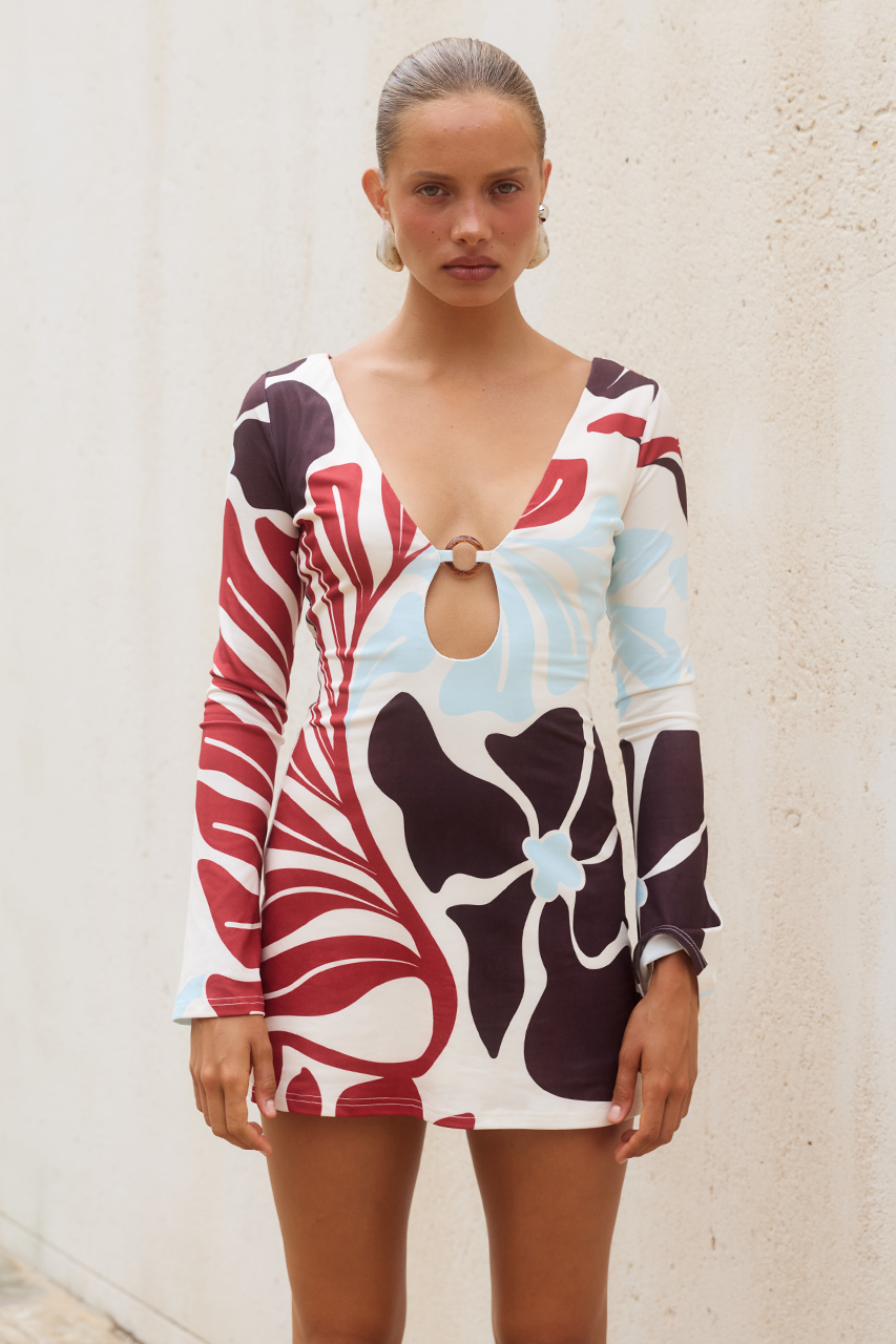ETERNITY SLEEVED MINI DRESS - AZURE CREAM XXL - ETERNITYSLEEVEDMINIDRESS-AZURECREAM-02