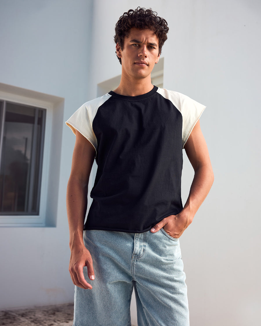 ETIENNE RAGLAN TANK - BLACK/SAND - ETIENNERAGLANTANK-BLACKSAND-3