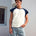 ETIENNE RAGLAN TANK - SAND/NAVY