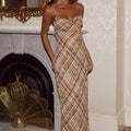 EVE COWL CROSS BACK MAXI DRESS - VINNIE BROWN