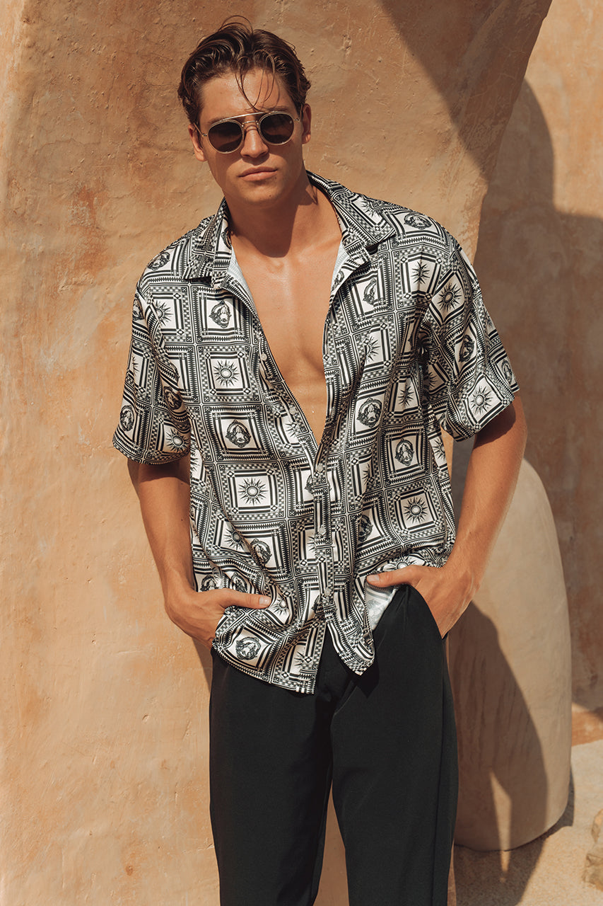 EZRA SHIRT - SAND/BLACK - EZRA-SHIRT-SAND-BLACK