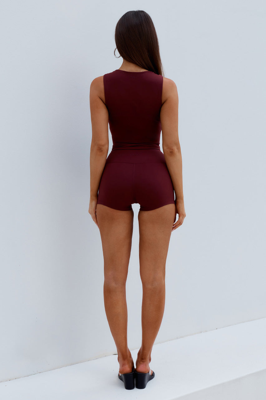 FAWN SQUARE NECK TANK TOP - CHERRY