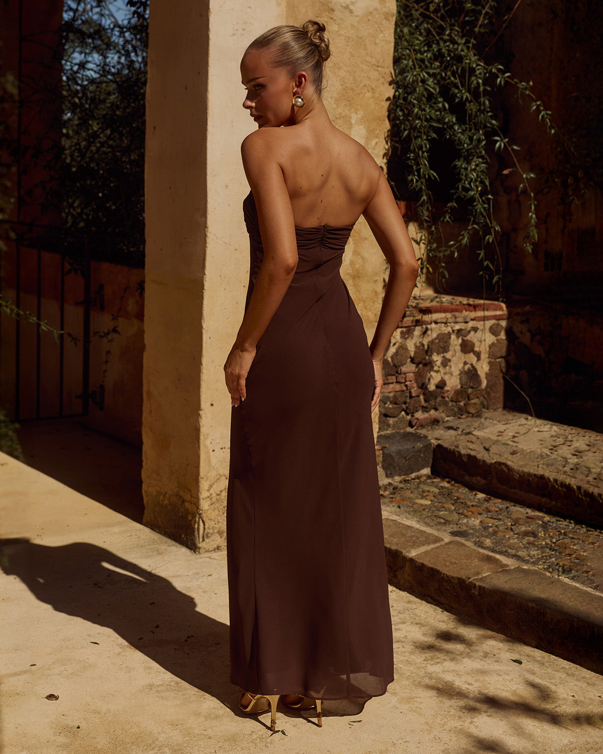 FIORA STRAPLESS MAXI DRESS - CHOCOLATE - FIORASTRAPLESSMAXIDRESS-CHOCOLATE-6