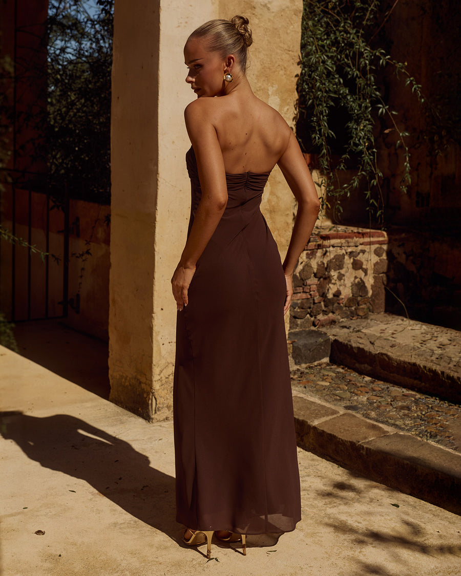 FIORA STRAPLESS MAXI DRESS - CHOCOLATE - FIORASTRAPLESSMAXIDRESS-CHOCOLATE-6