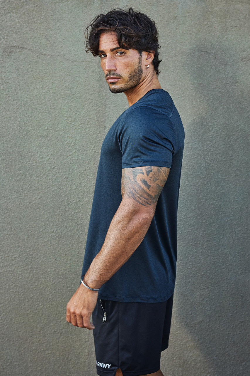 FLASH FITTED SHORT SLEEVE TOP - CHARCOAL - FLASHFITTEDSHORTSLEEVETOP-CHARCOALxWAYNEDRAWSTRINGSHORTS-BLACK-07
