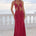 FLORA CUT OUT HALTER MAXI DRESS - CHERRY