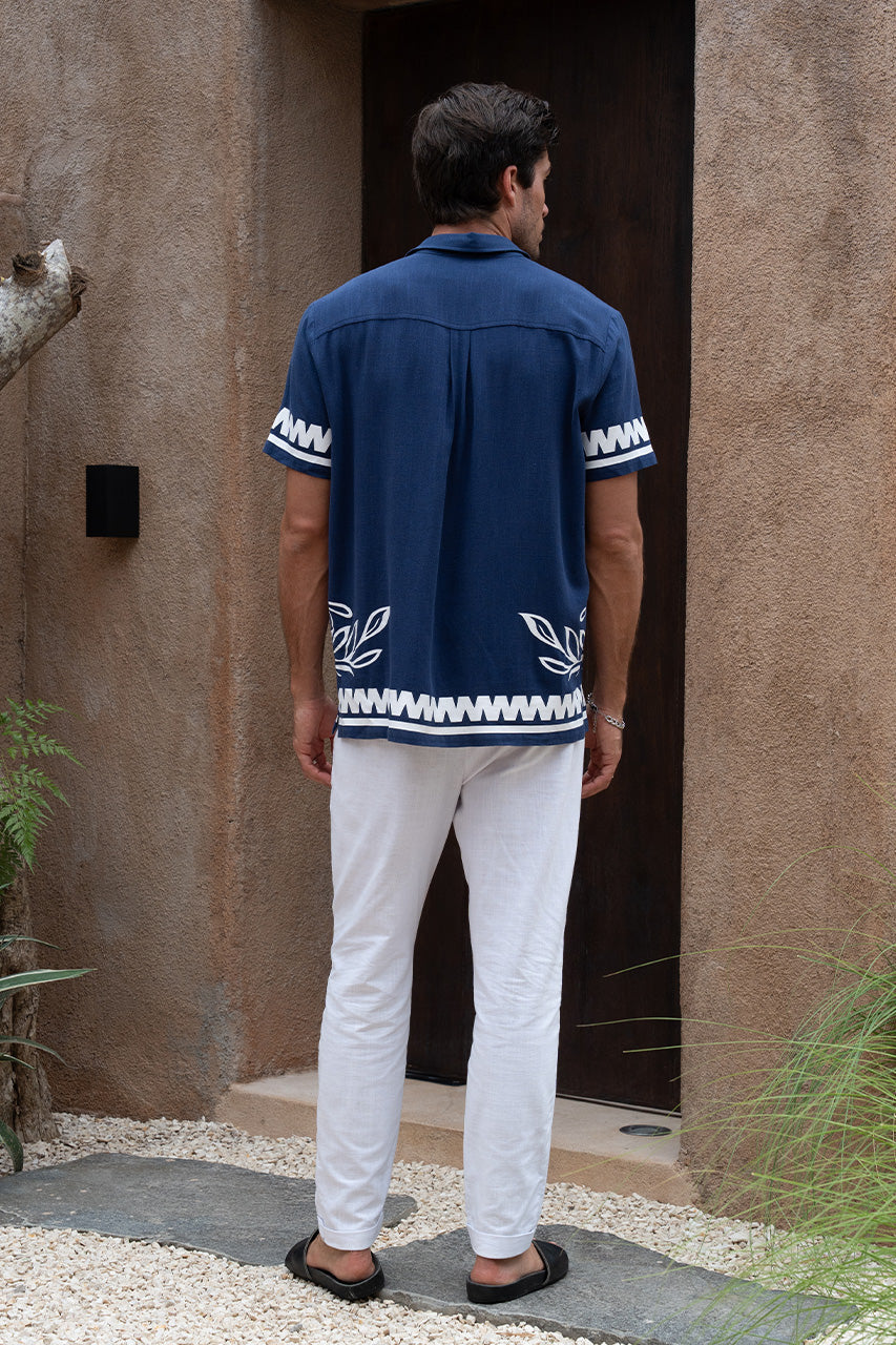 FLORIAN SHIRT - BLUE/WHITE - FLORIANSHIRTBLUEWHITEXOSCARPANTWHITE_1