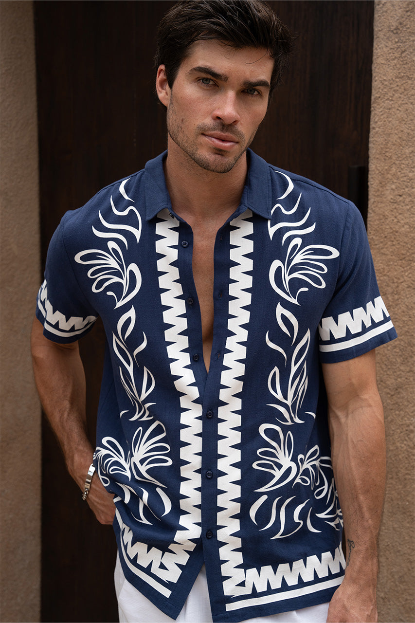 FLORIAN SHIRT - BLUE/WHITE - FLORIANSHIRTBLUEWHITE_1