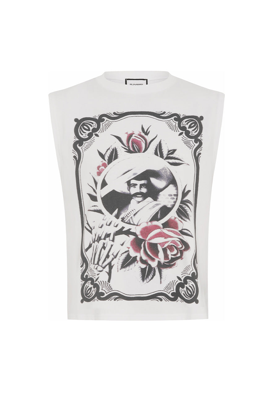 FORTUNA SLEEVELESS TOP - WHITE - FORTUNASLEEVELESSTOP-WHITE