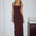 FRANCA HALTER MIDI DRESS - BITTER CHOCOLATE