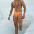 FRANCO PRINTED RACER SWIM BRIEF - ORANGE/CASA PRINT