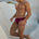 FRANCO PRINTED RACER SWIM BRIEF - WINE