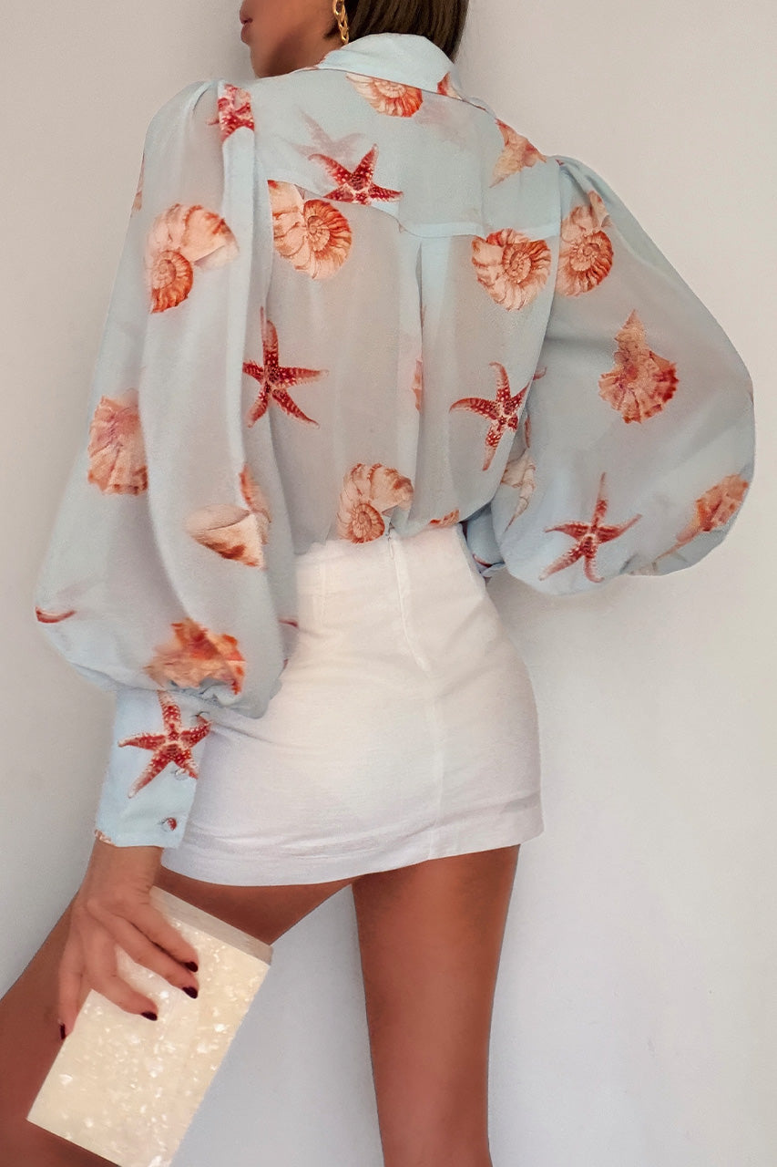 FLEETWOOD BLOUSE - ICE BLUE SEASHELL