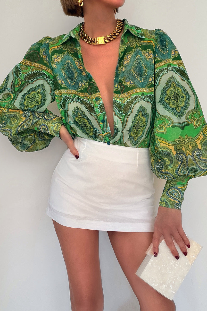 FLEETWOOD BLOUSE - INDIANA GREEN
