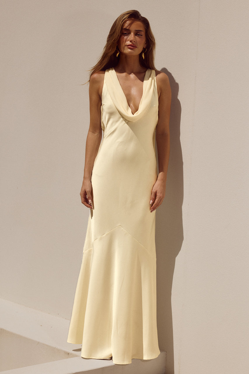 GABRIELLA COWL MAXI DRESS - LEMON XXL - GABRIELLA-MAXI-DRESS-LEMON-_1