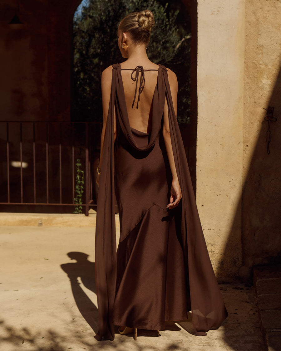 GABRIELLA COWL MAXI DRESS - CHOCOLATE - GABRIELLACOWLMAXIDRESS-CHOC-3