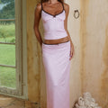 GEORGINA LOW WAIST MAXI SKIRT - MUSK/CHOC POLKA