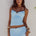 GEORGINA LACE CAMISOLE TOP - SKY BLUE/CHOC POLKA