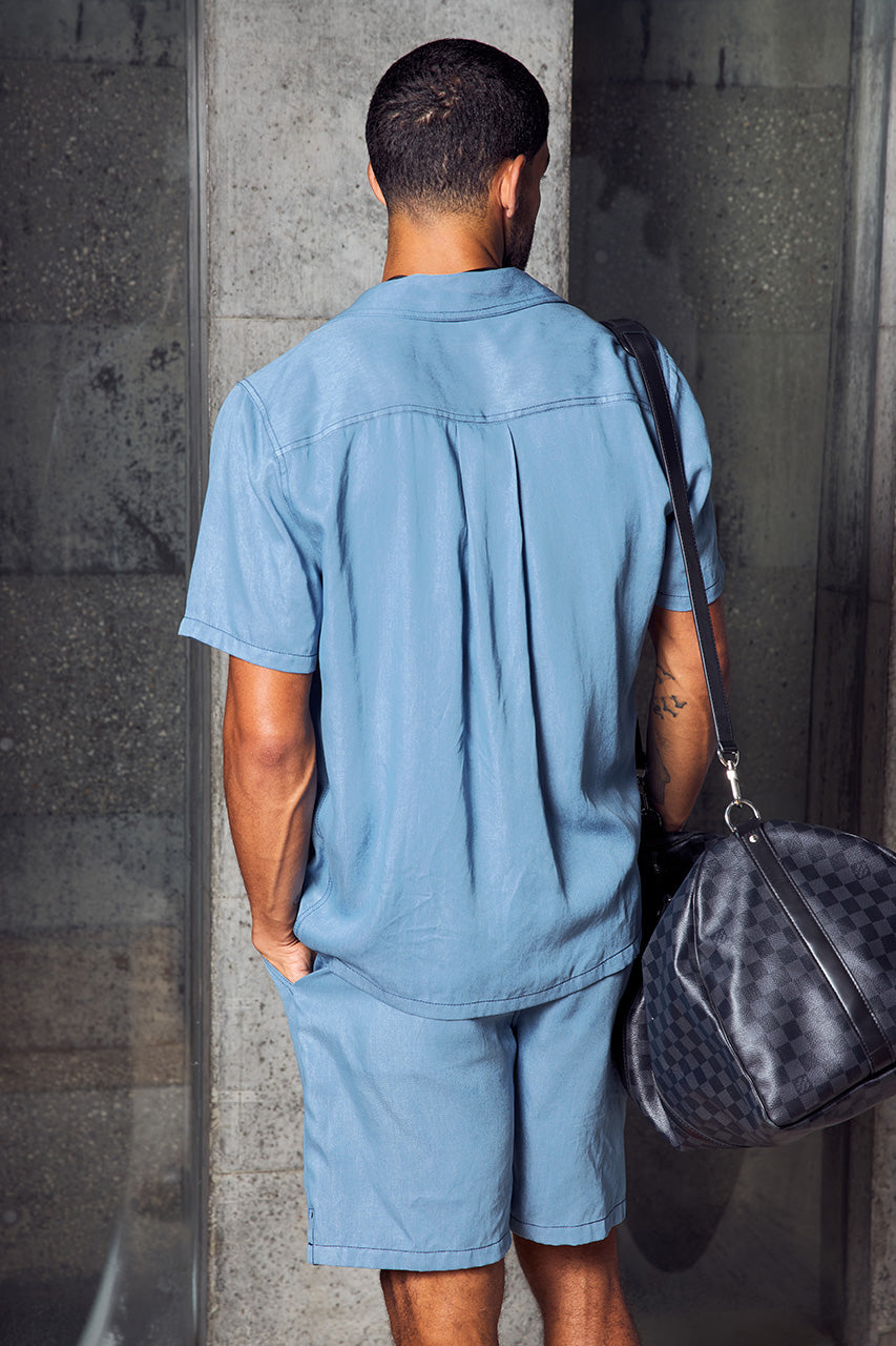GIORGIO DRAWSTRING SHORTS - LIGHT BLUE