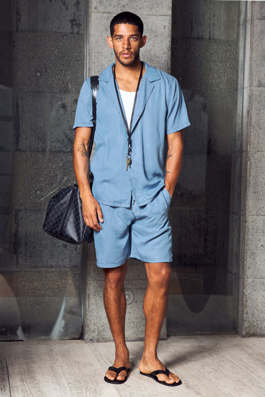 GIORGIO SHORT SLEEVE SHIRT - LIGHT BLUE