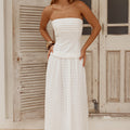 GRACE STRAPLESS TIE BACK MAXI DRESS - WHITE