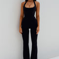 KIARA HIGH RISE FLARED LEGGINGS - BLACK