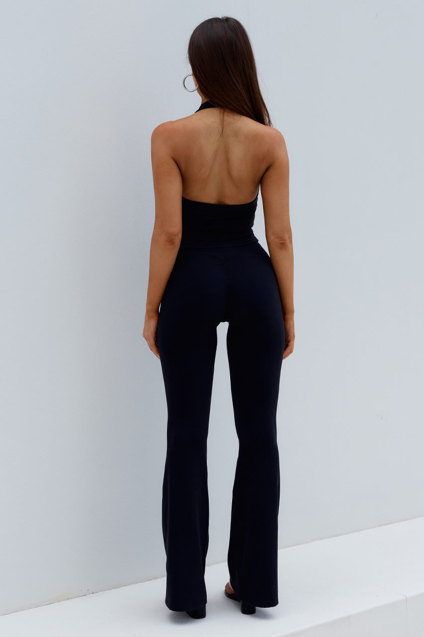 GRACIA HALTER TANK TOP - BLACK