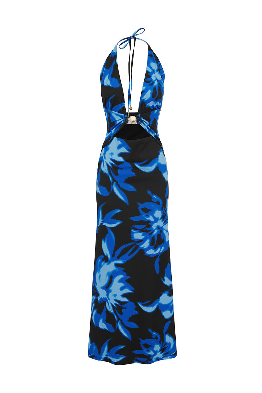 HALSTON HALTER MAXI DRESS - AGAVE BLUE - HALSTONMAXIDRESS