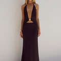 HALSTON MAXI DRESS - BLACK