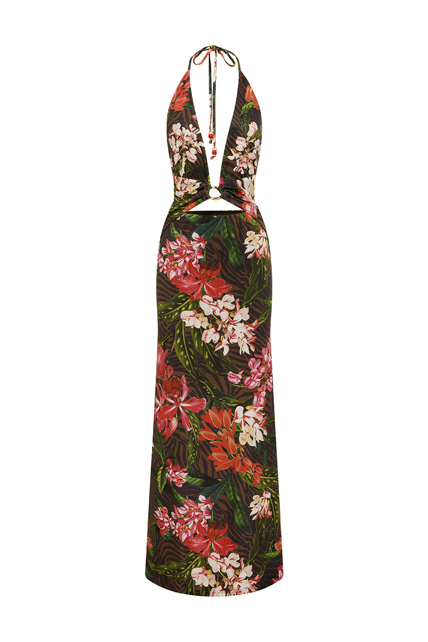 HALSTON HALTER MAXI DRESS - CATARINA BLACK - HALSTONMAXIDRESSCATARINABLACK